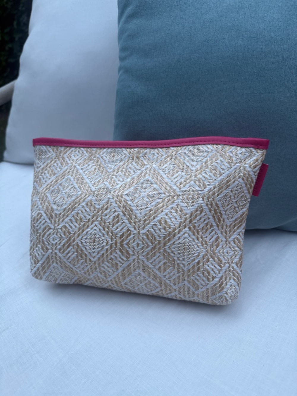 NEW Stephanie Johnson x Sephora Woven Bag - Pink, Tan & White - Pool or Beach